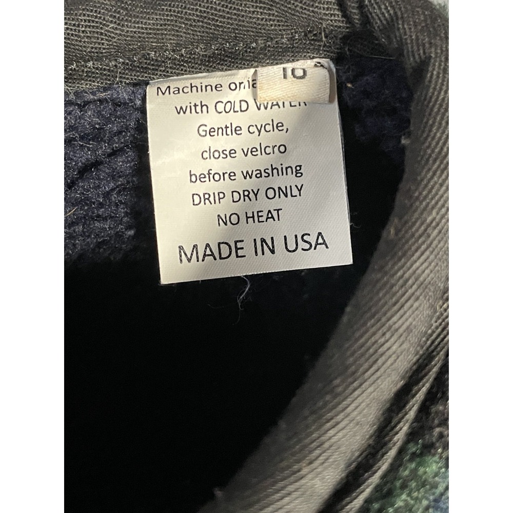 Foggy Mountain Dog Coat Fleece Size 10 Green Blue‎ Plaid Warmer Accessory - Picture 4 of 12